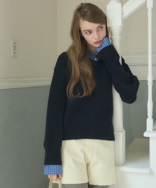 Birthday room（バースデイルーム）の「衿付きもちもちニット/soft knit with collar（ニット/セーター・レディース・グレー/ネイビー・FREE）」の22枚目の写真
