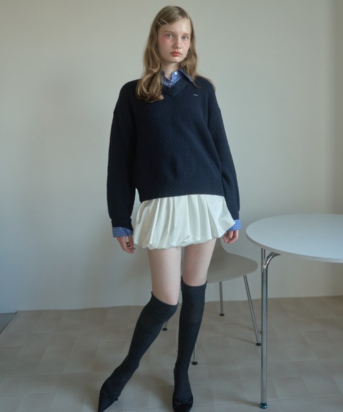 Birthday room（バースデイルーム）の「衿付きもちもちニット/soft knit with collar（ニット/セーター・レディース・グレー/ネイビー・FREE）」の3枚目の写真