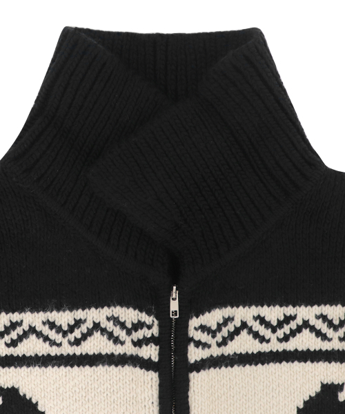 ROCKCAKE(ロックケーキ)の「Flower Cowichan Cardigan - Black/Beige(カーディガン/ボレロ・レディース・その他・SMALL)」の4枚目の写真