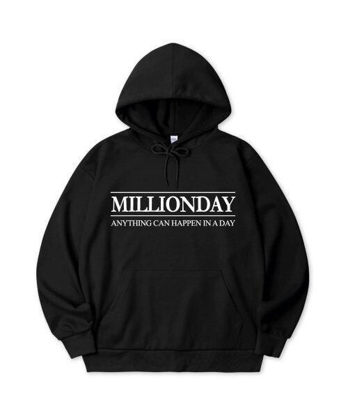 MILLION DAY(ミリオンデイ)の「MILLION Simple LOGO Heavy Jersey Hoodie(パーカー・メンズ・ダークグリーン/パープル/ネイビー・LARGE/MEDIUM/X-LARGE)」の3枚目の写真