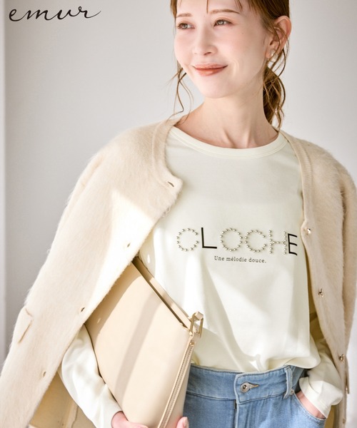 ROPE' PICNIC(ロペピクニック)の「【emur/エミュール】サーモジャージロゴプルオーバー(Tシャツ/カットソー・レディース・ブラック/オフホワイト・38)」の2枚目の写真