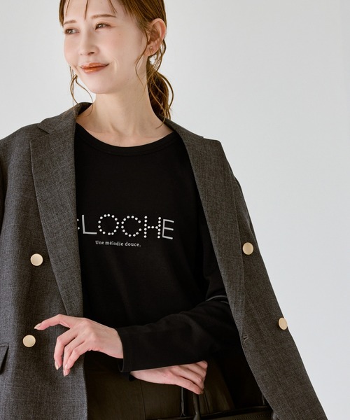 ROPE' PICNIC(ロペピクニック)の「【emur/エミュール】サーモジャージロゴプルオーバー(Tシャツ/カットソー・レディース・ブラック/オフホワイト・38)」の6枚目の写真