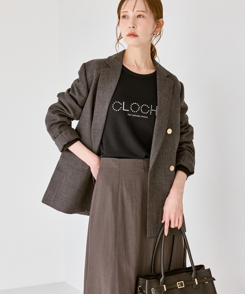 ROPE' PICNIC(ロペピクニック)の「【emur/エミュール】サーモジャージロゴプルオーバー(Tシャツ/カットソー・レディース・ブラック/オフホワイト・38)」の7枚目の写真
