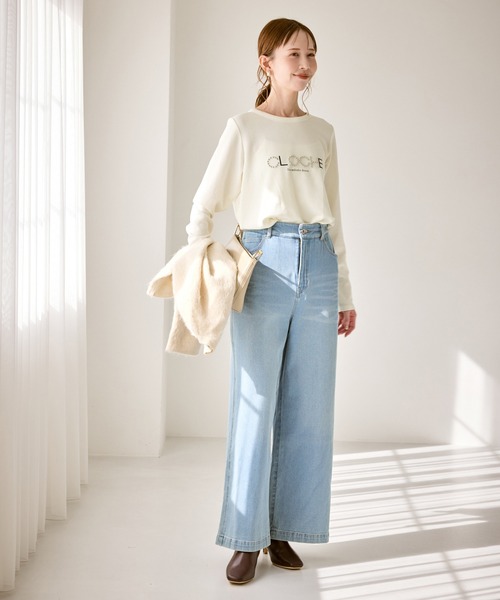 ROPE' PICNIC(ロペピクニック)の「【emur/エミュール】サーモジャージロゴプルオーバー(Tシャツ/カットソー・レディース・ブラック/オフホワイト・38)」の8枚目の写真