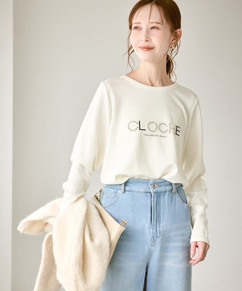 ROPE' PICNIC(ロペピクニック)の「【emur/エミュール】サーモジャージロゴプルオーバー(Tシャツ/カットソー・レディース・ブラック/オフホワイト・38)」の10枚目の写真