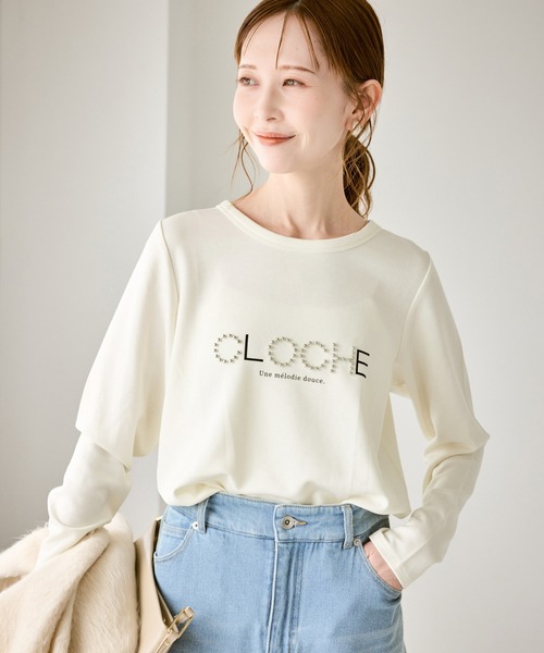 ROPE' PICNIC(ロペピクニック)の「【emur/エミュール】サーモジャージロゴプルオーバー(Tシャツ/カットソー・レディース・ブラック/オフホワイト・38)」の11枚目の写真