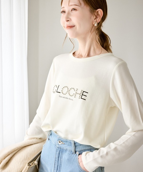 ROPE' PICNIC(ロペピクニック)の「【emur/エミュール】サーモジャージロゴプルオーバー(Tシャツ/カットソー・レディース・ブラック/オフホワイト・38)」の12枚目の写真