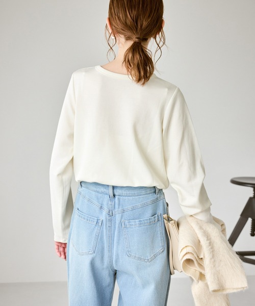 ROPE' PICNIC(ロペピクニック)の「【emur/エミュール】サーモジャージロゴプルオーバー(Tシャツ/カットソー・レディース・ブラック/オフホワイト・38)」の13枚目の写真