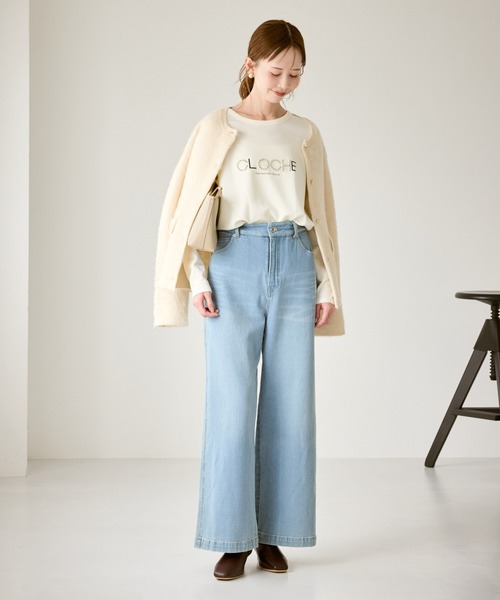 ROPE' PICNIC(ロペピクニック)の「【emur/エミュール】サーモジャージロゴプルオーバー(Tシャツ/カットソー・レディース・ブラック/オフホワイト・38)」の14枚目の写真