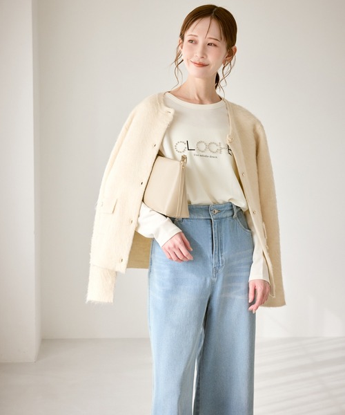 ROPE' PICNIC(ロペピクニック)の「【emur/エミュール】サーモジャージロゴプルオーバー(Tシャツ/カットソー・レディース・ブラック/オフホワイト・38)」の16枚目の写真
