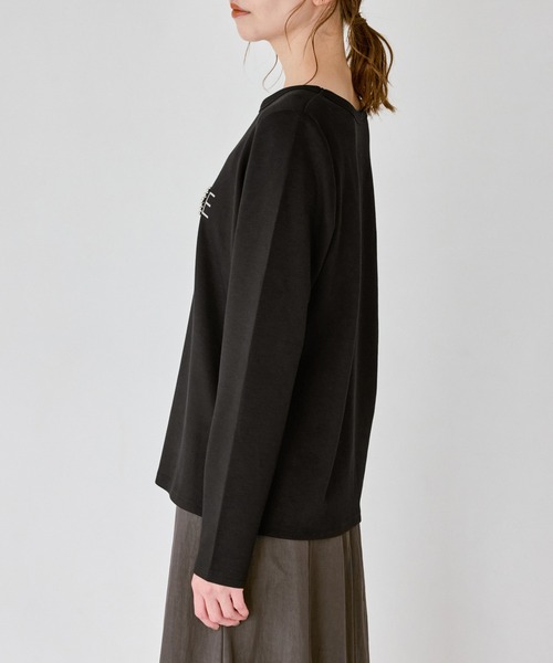 ROPE' PICNIC(ロペピクニック)の「【emur/エミュール】サーモジャージロゴプルオーバー(Tシャツ/カットソー・レディース・ブラック/オフホワイト・38)」の22枚目の写真