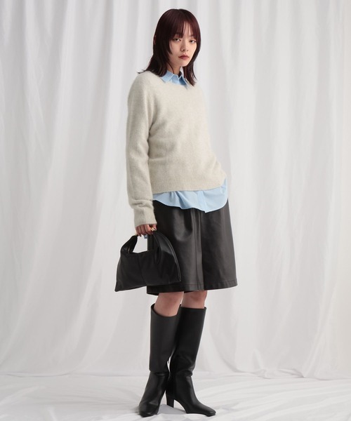 mysty woman（ミスティウーマン）の「ラウンドヘムレギュラーカラーシャツ 634889（シャツ/ブラウス・レディース・ブルー系その他/オフホワイト/サックスブルー・FREE）」の14枚目の写真