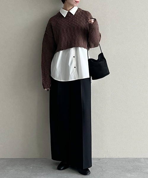 mysty woman（ミスティウーマン）の「ラウンドヘムレギュラーカラーシャツ 634889（シャツ/ブラウス・レディース・ブルー系その他/オフホワイト/サックスブルー・FREE）」の20枚目の写真