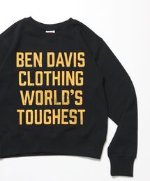 BEN DAVIS/WHITE LABEL（ベンデイビス ホワイトラベル）の「【BEN DAVIS（ベンデイビス）】70'S FIT CRACK LOGO CREW / スウェット クルーネック 裏毛 長袖 短丈 ロゴプリント（スウェット）」