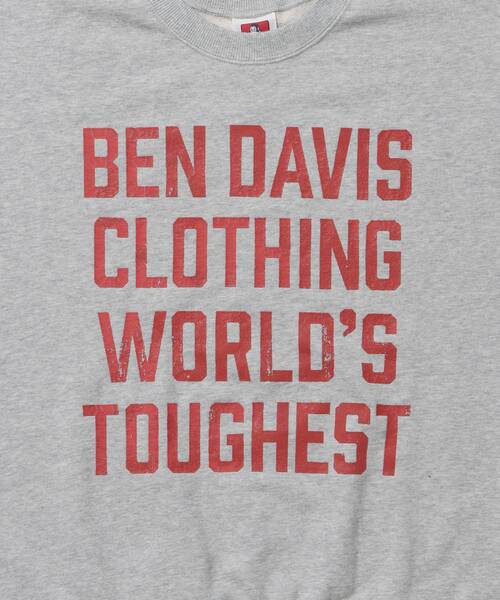 BEN DAVIS/WHITE LABEL（ベンデイビス ホワイトラベル）の「【BEN DAVIS（ベンデイビス）】70'S FIT CRACK LOGO CREW / スウェット クルーネック 裏毛 長袖 短丈 ロゴプリント（スウェット・メンズ・グレー/ブラック/ネイビー・X-LARGE/LARGE/MEDIUM）」の10枚目の写真
