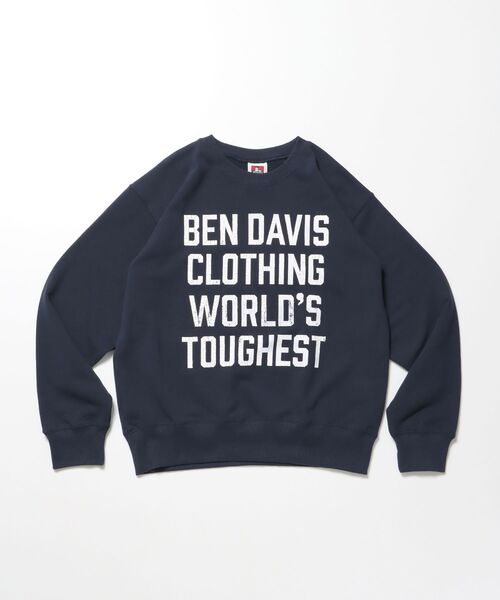 BEN DAVIS/WHITE LABEL（ベンデイビス ホワイトラベル）の「【BEN DAVIS（ベンデイビス）】70'S FIT CRACK LOGO CREW / スウェット クルーネック 裏毛 長袖 短丈 ロゴプリント（スウェット・メンズ・グレー/ブラック/ネイビー・X-LARGE/LARGE/MEDIUM）」の12枚目の写真