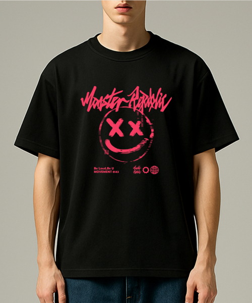 MONSTER REPUBLIC（モンスターリパブリック）の「スマイルパステルピンクTシャツブラック_8143（Tシャツ/カットソー・レディース・その他・SMALL/MEDIUM/LARGE/X-LARGE）」の4枚目の写真