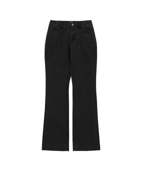 Washed Boots Cut Pants Black