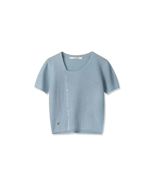 Vivacious(ビバシャス)の「Cooling Unbalanced Knit Cardigan - 4COL(カーディガン/ボレロ・レディース・ブラック/アイボリー/スカイブルー/ピンク・FREE)」の3枚目の写真