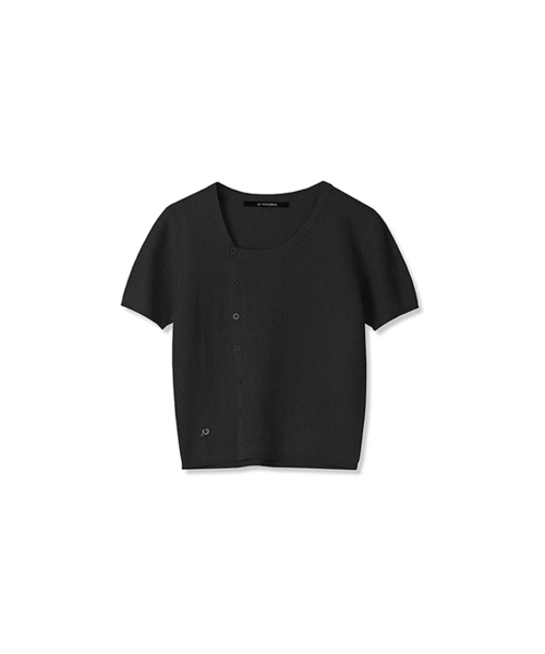 Vivacious(ビバシャス)の「Cooling Unbalanced Knit Cardigan - 4COL(カーディガン/ボレロ・レディース・ブラック/アイボリー/スカイブルー/ピンク・FREE)」の1枚目の写真