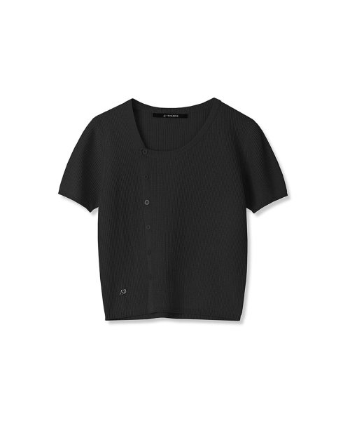 Vivacious(ビバシャス)の「Cooling Unbalanced Knit Cardigan - 4COL(カーディガン/ボレロ・レディース・ブラック/アイボリー/スカイブルー/ピンク・FREE)」の5枚目の写真