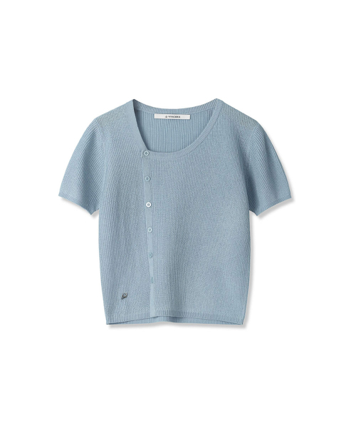 Vivacious(ビバシャス)の「Cooling Unbalanced Knit Cardigan - 4COL(カーディガン/ボレロ・レディース・ブラック/アイボリー/スカイブルー/ピンク・FREE)」の6枚目の写真