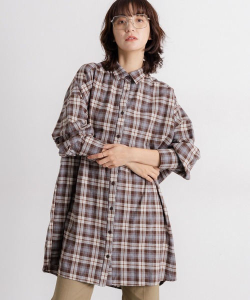 studio CLIP（スタディオクリップ）の「【daily CLIP】フェードネルシャツワンピース（シャツワンピース・レディース・ネイビー/ブラウン・FREE）」の7枚目の写真