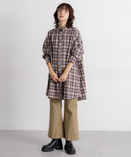 studio CLIP（スタディオクリップ）の「【daily CLIP】フェードネルシャツワンピース（シャツワンピース・レディース・ネイビー/ブラウン・FREE）」の11枚目の写真