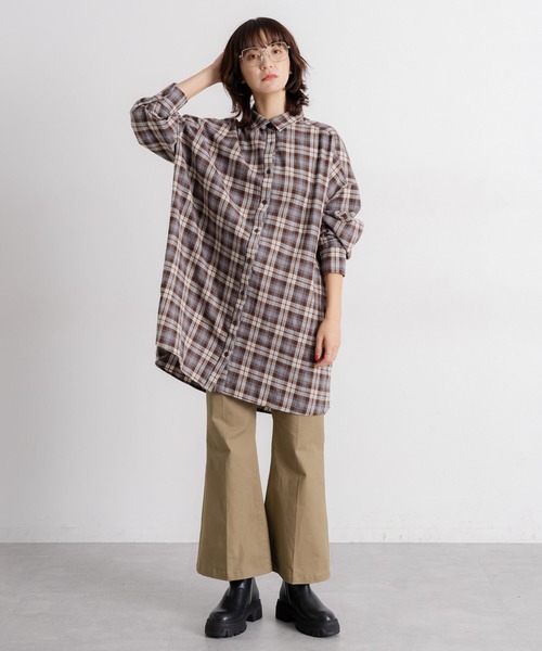 studio CLIP（スタディオクリップ）の「【daily CLIP】フェードネルシャツワンピース（シャツワンピース・レディース・ネイビー/ブラウン・FREE）」の12枚目の写真