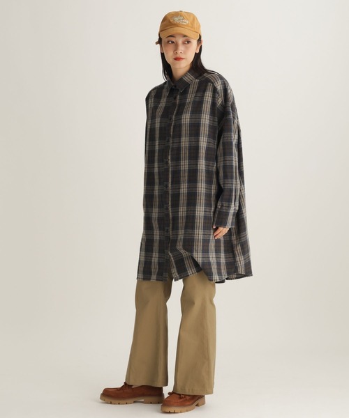 studio CLIP（スタディオクリップ）の「【daily CLIP】フェードネルシャツワンピース（シャツワンピース・レディース・ネイビー/ブラウン・FREE）」の14枚目の写真