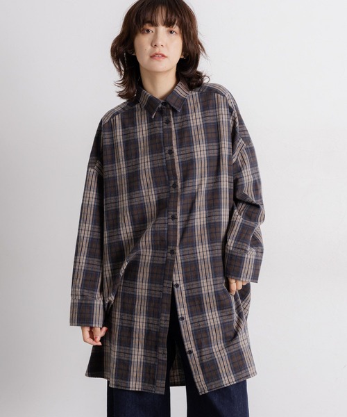 studio CLIP（スタディオクリップ）の「【daily CLIP】フェードネルシャツワンピース（シャツワンピース・レディース・ネイビー/ブラウン・FREE）」の21枚目の写真