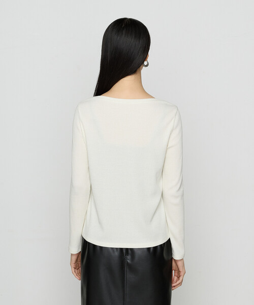 COMME CA(コムサ)の「〔 Sサイズ 〕 ラグウォーム リブ プルオーバー(Tシャツ/カットソー・レディース・ブラック/オフホワイト・5号)」の10枚目の写真