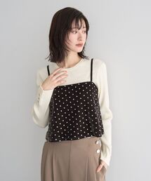 YECCA VECCA（イェッカヴェッカ）の「グリッタードットベロアオーバーキャミ（キャミソール）」