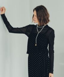 YECCA VECCA | グリッタードットベロアオーバーキャミ(キャミソール)