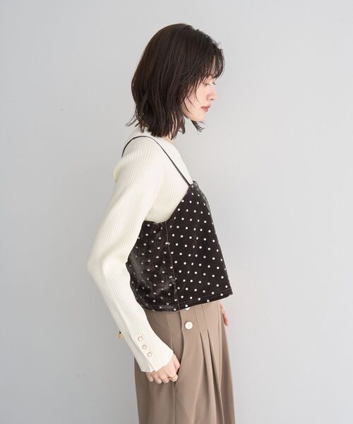 YECCA VECCA（イェッカヴェッカ）の「グリッタードットベロアオーバーキャミ（キャミソール・レディース・ブラウン/ブラック・FREE）」の11枚目の写真