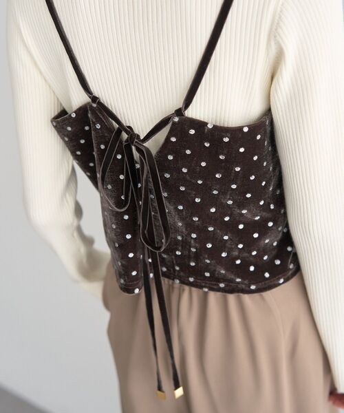 YECCA VECCA（イェッカヴェッカ）の「グリッタードットベロアオーバーキャミ（キャミソール・レディース・ブラウン/ブラック・FREE）」の16枚目の写真