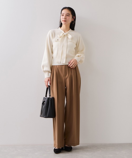 VIS（ビス）の「ニットリボン付きプルオーバー（ニット/セーター・レディース・オフホワイト/ブラック/ブルー系その他・FREE）」の8枚目の写真