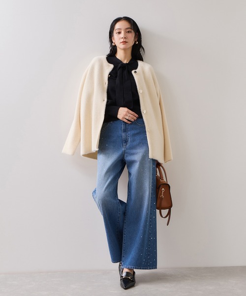 VIS（ビス）の「ニットリボン付きプルオーバー（ニット/セーター・レディース・オフホワイト/ブラック/ブルー系その他・FREE）」の13枚目の写真