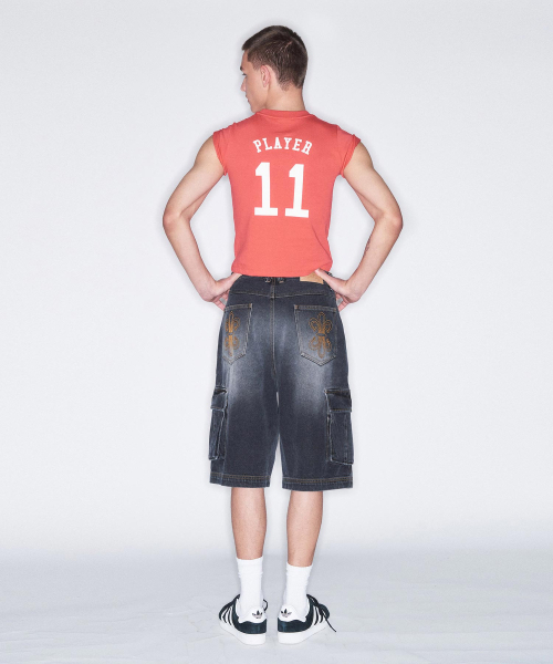 FROM ARLES(フロムアルル)の「6部カーゴデニムハーフパンツ / ブラック(その他パンツ・メンズ・ブラック・MEDIUM/LARGE)」の5枚目の写真