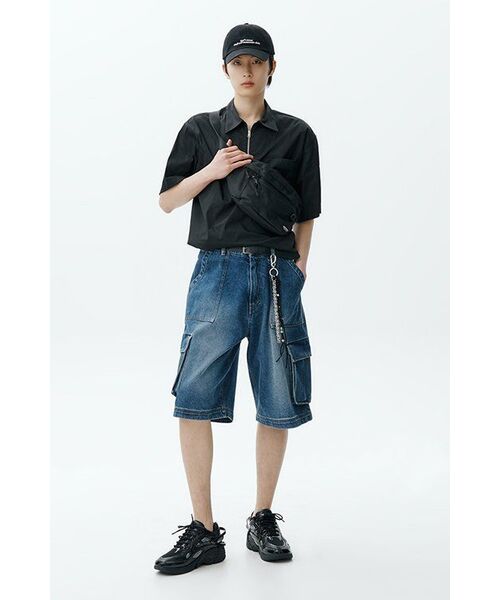 FROM ARLES(フロムアルル)の「6部カーゴデニムハーフパンツ / ブラック(その他パンツ・メンズ・ブラック・MEDIUM/LARGE)」の17枚目の写真