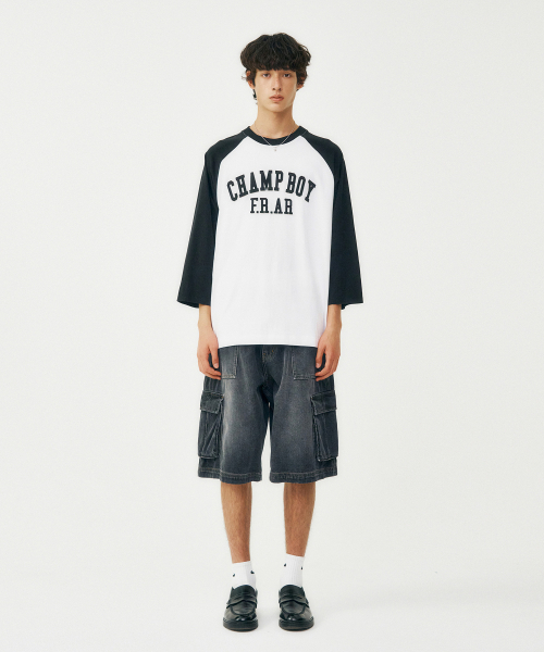 FROM ARLES(フロムアルル)の「90S スケーター ラグラン Tシャツ / ブラック(Tシャツ/カットソー・メンズ・ブラック・MEDIUM/LARGE)」の2枚目の写真