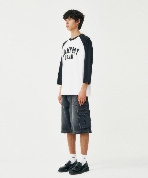 FROM ARLES(フロムアルル)の「90S スケーター ラグラン Tシャツ / ブラック(Tシャツ/カットソー・メンズ・ブラック・MEDIUM/LARGE)」の3枚目の写真