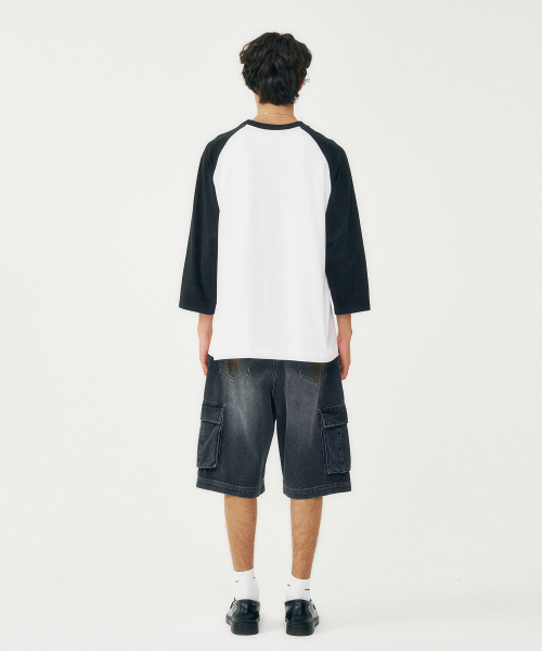 FROM ARLES(フロムアルル)の「90S スケーター ラグラン Tシャツ / ブラック(Tシャツ/カットソー・メンズ・ブラック・MEDIUM/LARGE)」の4枚目の写真