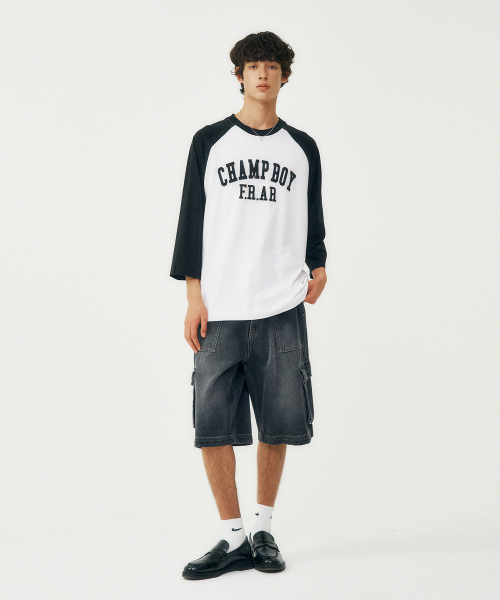 FROM ARLES(フロムアルル)の「90S スケーター ラグラン Tシャツ / ブラック(Tシャツ/カットソー・メンズ・ブラック・MEDIUM/LARGE)」の5枚目の写真