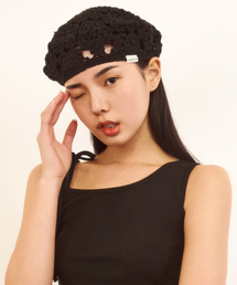 NAKED SURF CLUB（ネイキッドサーフクラブ）の「フラワークロシェベレー帽 (ブラック)（ハンチング/ベレー帽）」