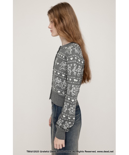 SLY(スライ)の「Grateful Dead x SLY KNIT C/D グレイトフルデッド スライ ニットカーディガン 秋服 冬服(カーディガン/ボレロ・レディース・杢グレー/ブラック/レッド・FREE)」の10枚目の写真