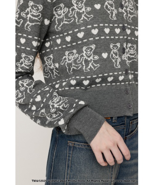SLY(スライ)の「Grateful Dead x SLY KNIT C/D グレイトフルデッド スライ ニットカーディガン 秋服 冬服(カーディガン/ボレロ・レディース・杢グレー/ブラック/レッド・FREE)」の13枚目の写真