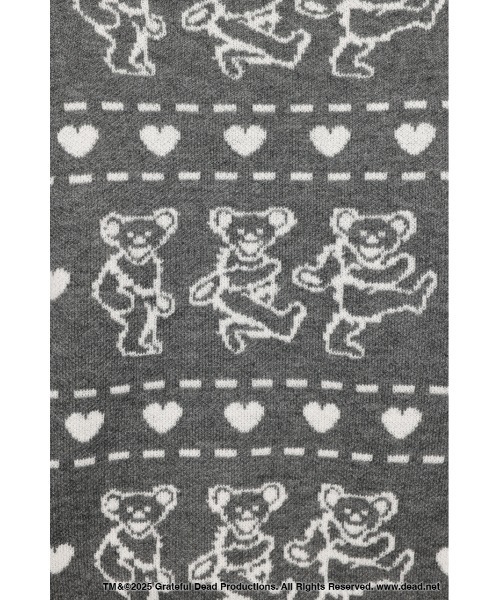 SLY(スライ)の「Grateful Dead x SLY KNIT C/D グレイトフルデッド スライ ニットカーディガン 秋服 冬服(カーディガン/ボレロ・レディース・杢グレー/ブラック/レッド・FREE)」の14枚目の写真