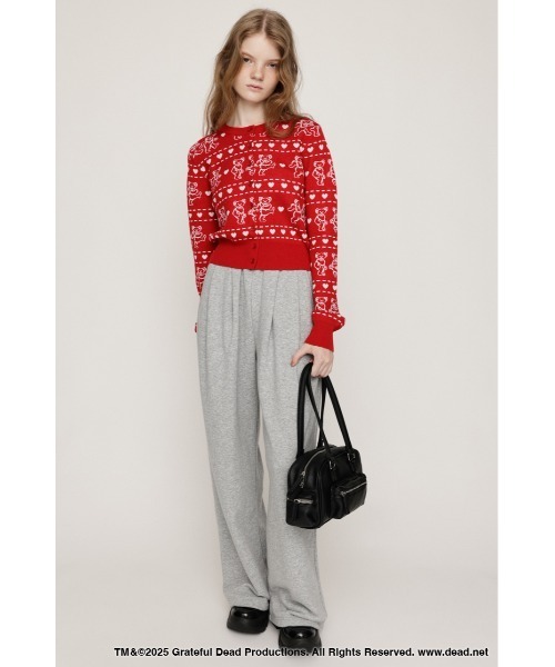 SLY(スライ)の「Grateful Dead x SLY KNIT C/D グレイトフルデッド スライ ニットカーディガン 秋服 冬服(カーディガン/ボレロ・レディース・杢グレー/ブラック/レッド・FREE)」の15枚目の写真