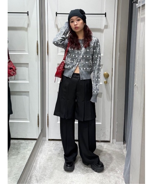 SLY(スライ)の「Grateful Dead x SLY KNIT C/D グレイトフルデッド スライ ニットカーディガン 秋服 冬服(カーディガン/ボレロ・レディース・杢グレー/ブラック/レッド・FREE)」の22枚目の写真